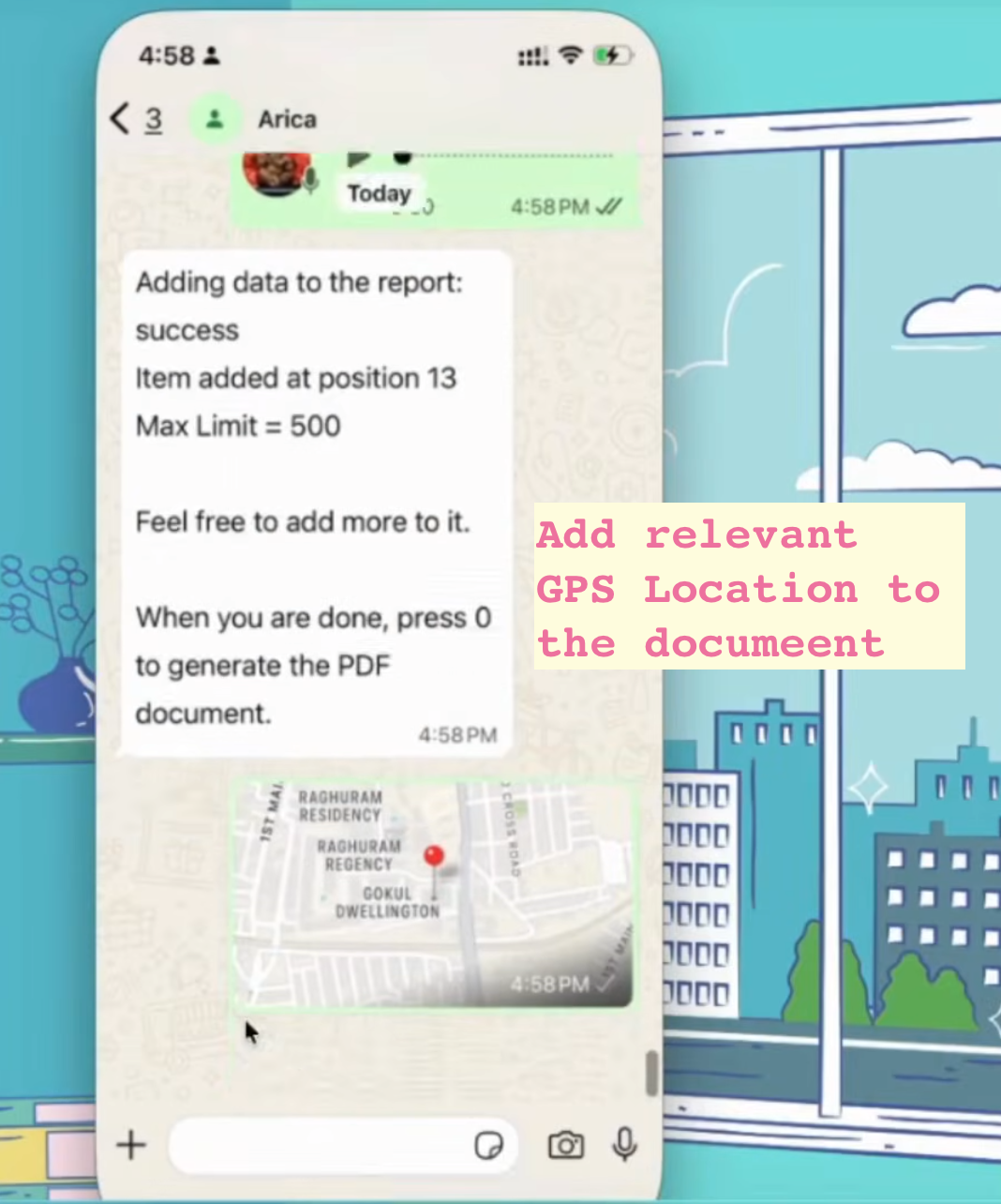 Add content 'GPS Location' to handover document